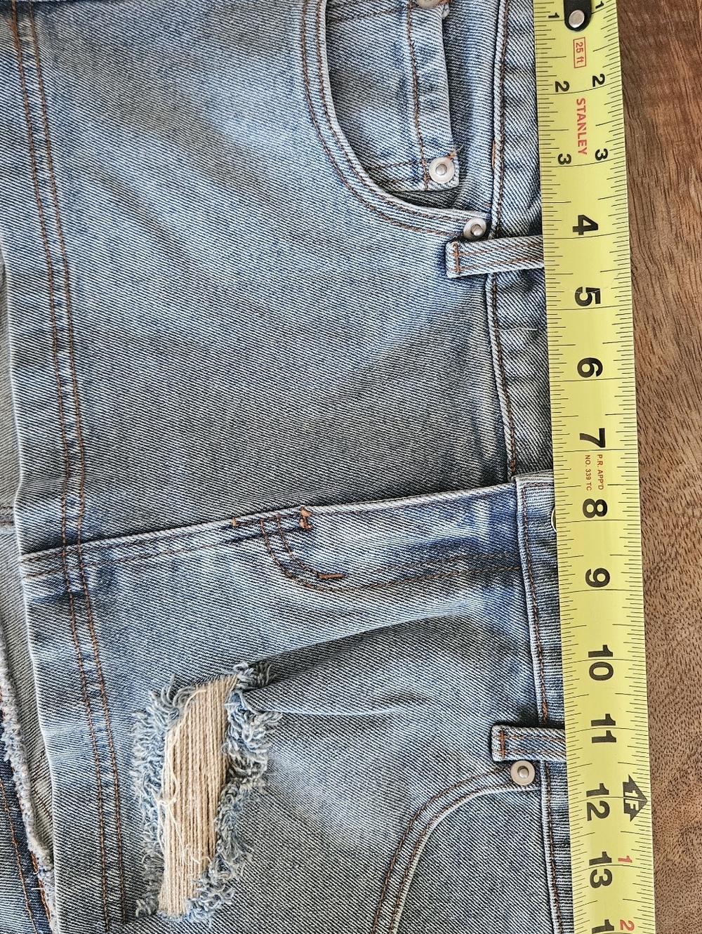 Finesse Light Blue Distressed Mini Skirt - Picture 5 of 5